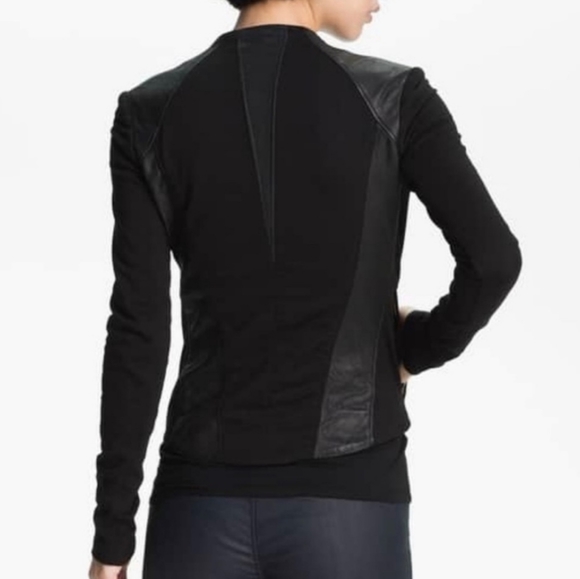 HELMUT Helmut Lang Washed Leather Paneled Jacket - Picture 4 of 14